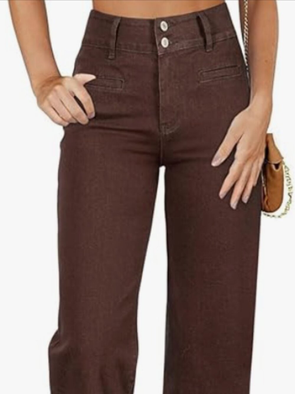 Women's High Waisted Straight Leg Stretchy Wide Leg Jeans